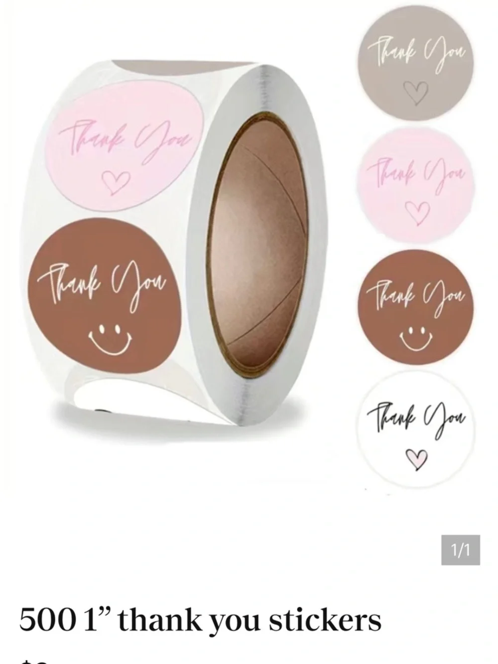 Assorted Thank You Sticker Rolls - Multicolor